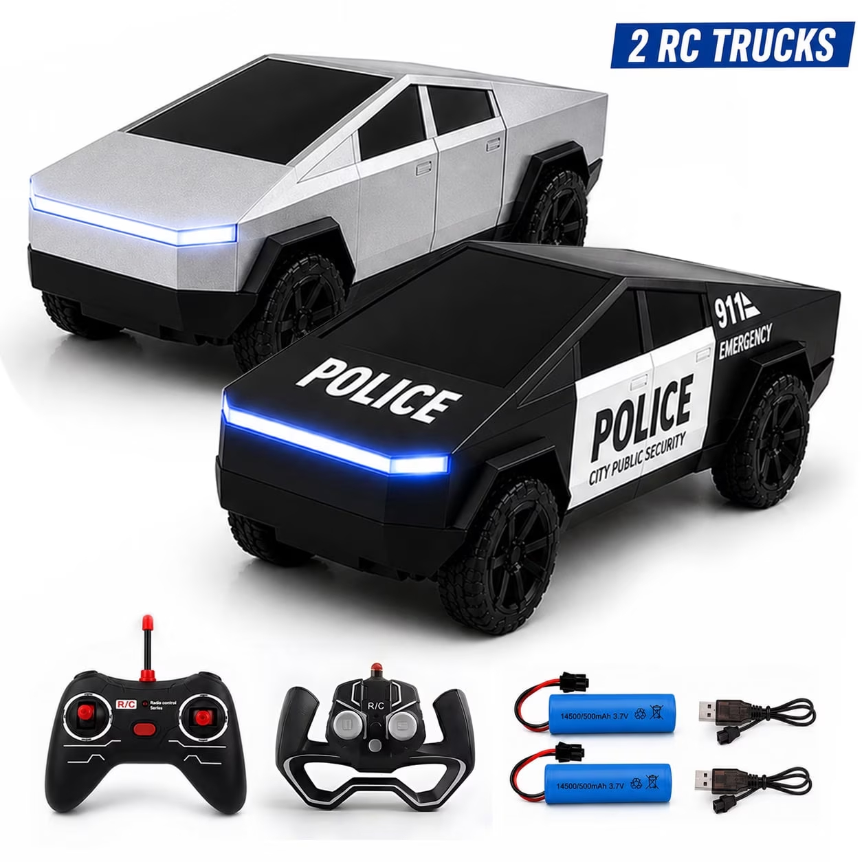 Drone Lidi Rc - Juego de 2 Camionetas Cyber Truck