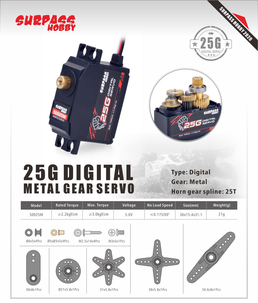 5 uds Surpass Hobby S0025M eng - Drone Rc Boat reseña y precio