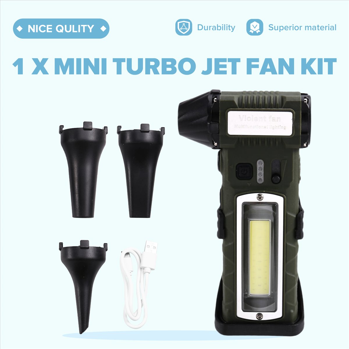 Ventilador Turbo Portátil AT59 - Brushless Motor reseña y precio