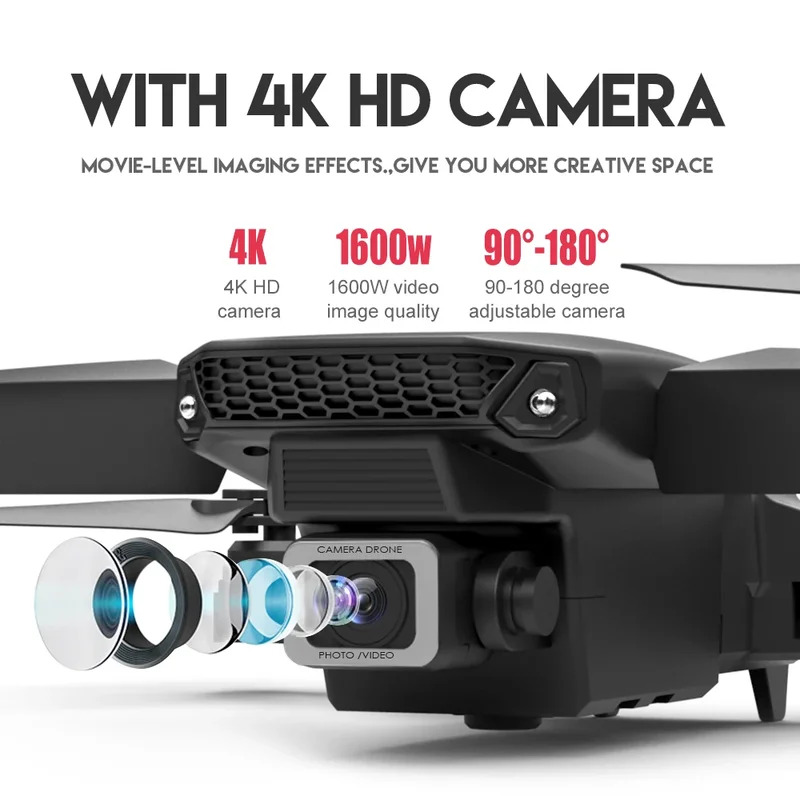 Dron plegable inteligente E88  - Drone Z reseña y precio