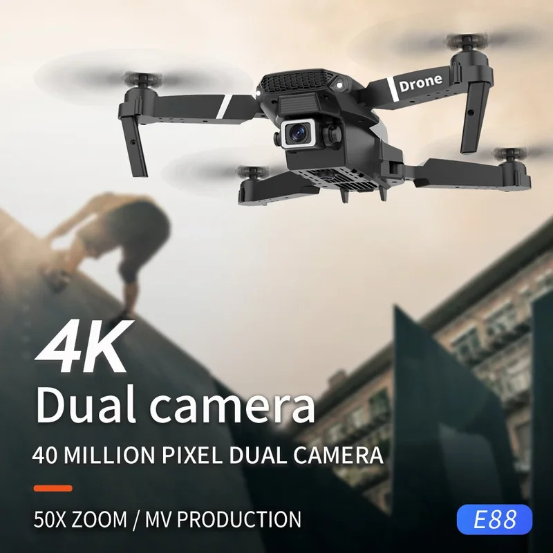 Dron plegable inteligente E88  - Drone Z reseña y precio