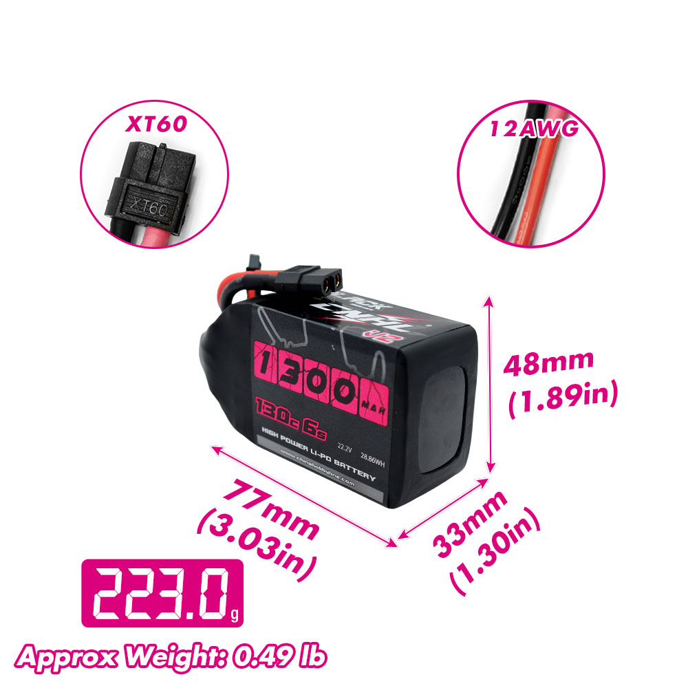 2 Baterías Lipo CNHL 6S 22.2V  - Drone Rc Link reseña y precio
