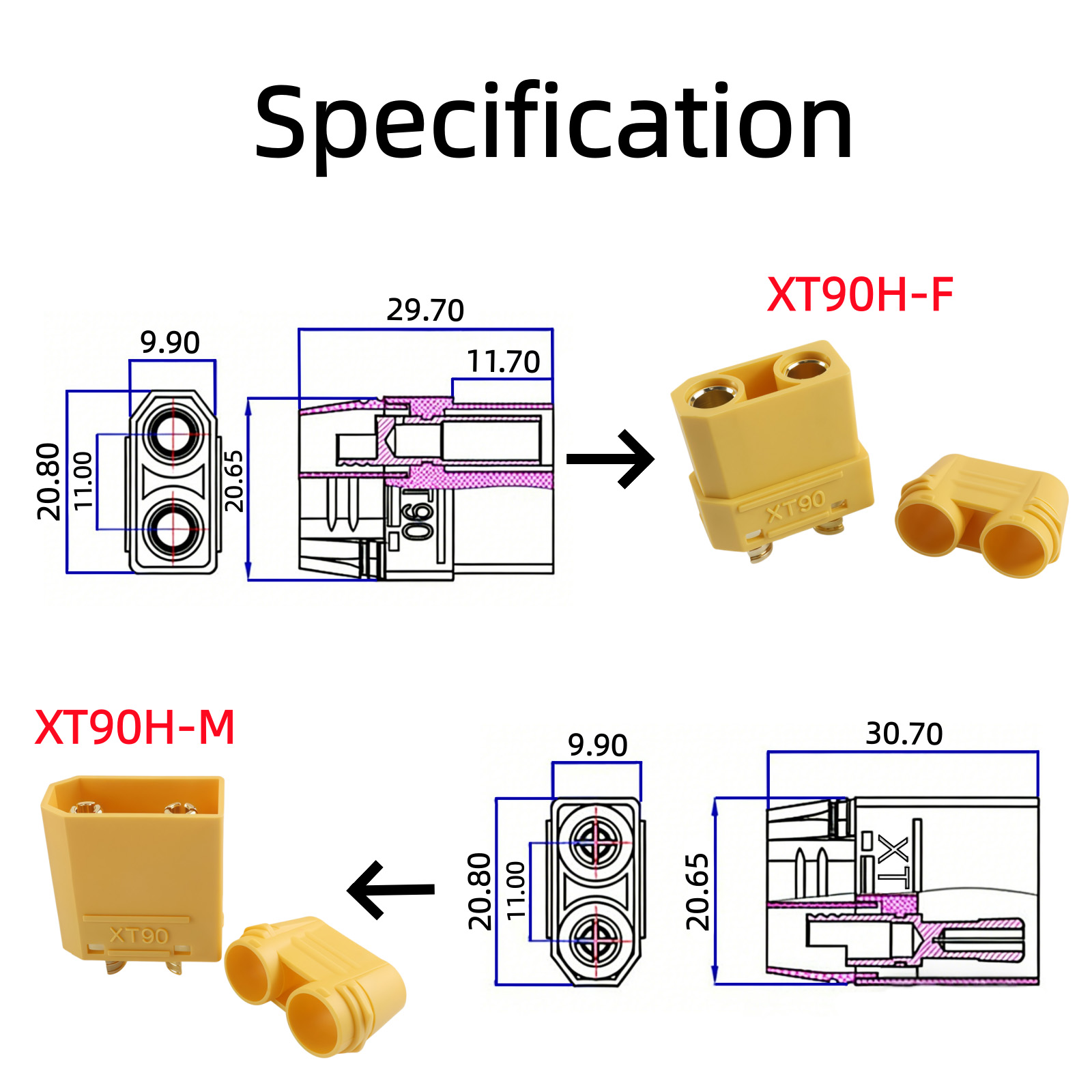 Conector XT90 Macho y Hembra,  - Drone Rc Link reseña y precio